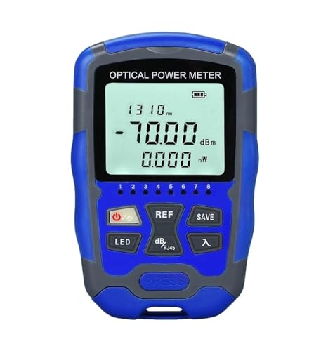 DIKAMAN Glasfaserkabeltester, Blauer Optischer Mini-Leistungsmesser OPM Mit Netzwerktest Und LED-Beleuchtung A-M7 Glasfaserkabeltester -70 ~ + 10 DBm Hohe Stabilität(Blue A-M7) von DIKAMAN