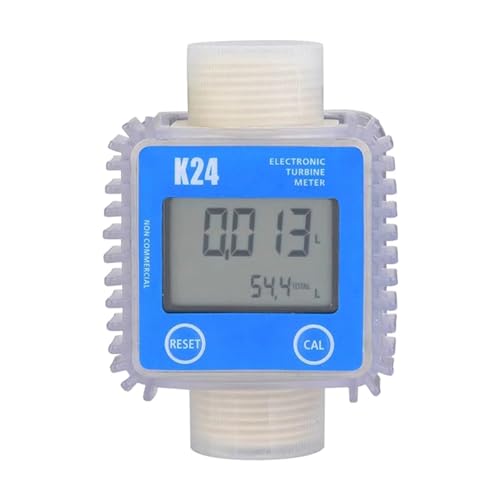 Digitaler Turbinen-Durchflussmesser 1 Stück Digital K24 Öl Kraftstoff Durchflussmesser Gau LCD Kraftstoff Durchflussmesser Chemikalien Wasser Meer Flüssigkeit Durchflussmesser Messwerkzeu mit Digitala von DIKAMAN