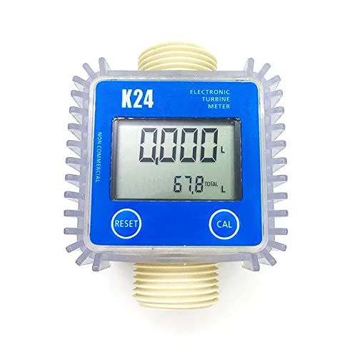 Durchflussmesser, digitaler Durchflussmesser, Digital K24 Turbine Digital Diesel Oil Fuel Flow Meter Messgerät for Chemikalien Flüssigwasser for Chemikalien Wasserdurchfluss Ultraschalldurchfluss für von DIKAMAN