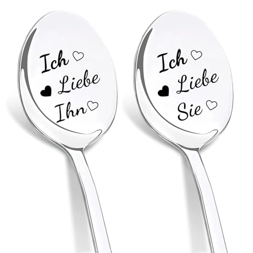 DIKARIYA Ich Liebe Ihn Löffel, 2er Kaffeelöffel mit Gravur Ich Liebe Ihn und Ich Liebe Sie, Jahrestag Geschenk für Sie und Ihn, Liebeslöffel Ich Liebe Dich Geschenke für Männer Frauen Ehefrau Paar DIKARIYA Ich Liebe Ihn Löffel, 2er Kaffeelöffel mit Gravur Ich Liebe Ihn und Ich Liebe Sie, Jahrestag Geschenk für Sie und Ihn, Liebeslöffel Ich Liebe Dich Geschenke für Männer Frauen Ehefrau Paar von DIKARIYA
