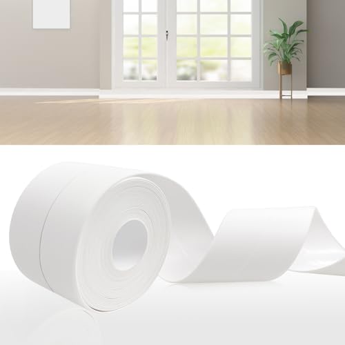 DIKARIYA PVC Weichsockelleiste Selbstklebend Weiß, 18M Sockelleiste Selbstklebende PVC Weichsockelleiste Flexibel Fussleisten 30x30mm Flexible Knickleiste für Küche Bad Badezimmer von DIKARIYA