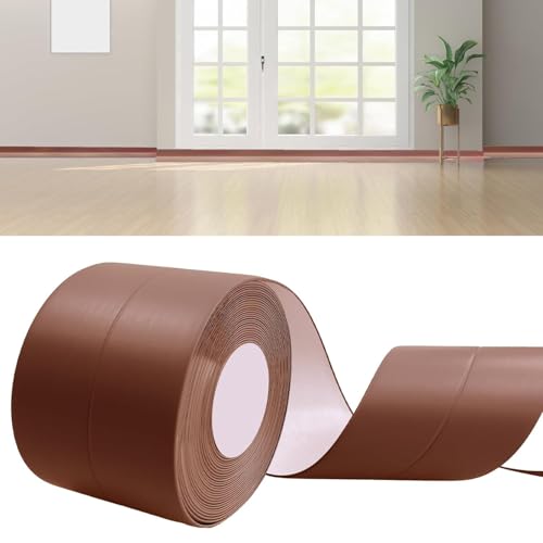 DIKARIYA Weichsockelleiste Selbstklebend, 19x19mm 6 Meter PVC Sockelleiste Selbstklebende, PVC Weichsockelleiste Flexibel Fussleisten Selbstklebend, Flexible Knickleiste für Küche Bad Badezimmer von DIKARIYA