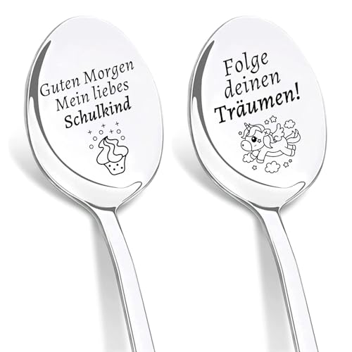 DIKARYA Einschulung Geschenk Mädchen, 2er Kaffeelöffel mit Gravur zum Einschulung Geschenke Junge Mädchen Löffel mit Geschenkbox Schulanfang Schulkind 2025 Geschenk Schultüte Füllung Mädchen 6 Jahre DIKARYA Einschulung Geschenk Mädchen, 2er Kaffeelöffel mit Gravur zum Einschulung Geschenke Junge Mädchen Löffel mit Geschenkbox Schulanfang Schulkind 2025 Geschenk Schultüte Füllung Mädchen 6 Jahre von DIKARIYA