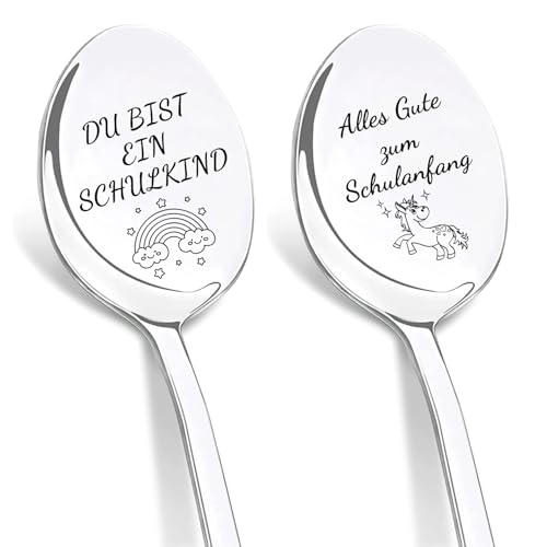 DIKARYA Schulkind 2025 Mädchen, 2er Kaffeelöffel mit Gravur Du Bist Ein Schulkind Einschulung Geschenke Junge Mädchen Löffel Schulanfang Schulkind Geschenk Schultüte Füllung Mädchen 6 Jahre Junge DIKARYA Schulkind 2025 Mädchen, 2er Kaffeelöffel mit Gravur Du Bist Ein Schulkind Einschulung Geschenke Junge Mädchen Löffel Schulanfang Schulkind Geschenk Schultüte Füllung Mädchen 6 Jahre Junge von DIKARIYA
