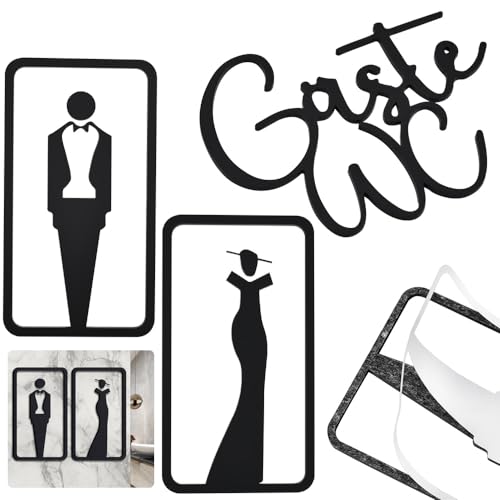 DIKEBAO WC Schild Selbstklebend 20 * 11cm Toiletten Schild 2er Set Toilettenschilder Damen und Herren WC Aufkleber Gästetoilette 19 * 14.5cm WC-Schilder Toiletten Schild WC Deko für Toilettentür DIKEBAO WC Schild Selbstklebend 20 * 11cm Toiletten Schild 2er Set Toilettenschilder Damen und Herren WC Aufkleber Gästetoilette 19 * 14.5cm WC-Schilder Toiletten Schild WC Deko für Toilettentür von DIKEBAO