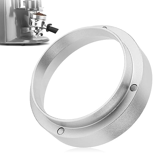 DIKEBAO Kaffee Dosierring Siebträger Trichter Espresso Silber Dosiertrichter Aluminium Siebträger Zubehör Magnetisch Dosierring Espresso Fülltrichter Kaffeepulver für Kaffeemaschine (Silber 58mm) von DIKEBAO