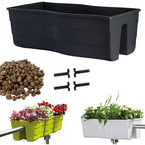 DIKEL Geländerkasten 58x29x20 cm | Balkonkasten für Balkongeländer mit Blähton für Drainage und Luftzirkulation | Pflanzkasten fördert gesundes Pflanzenwachstum und verhindert Wurzelfäule | Anthrazit DIKEL Geländerkasten 58x29x20 cm | Balkonkasten für Balkongeländer mit Blähton für Drainage und Luftzirkulation | Pflanzkasten fördert gesundes Pflanzenwachstum und verhindert Wurzelfäule | Anthrazit von DIKEL