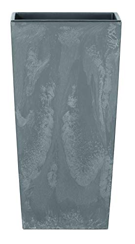 Blumentopf 32x32x61 cm | Blumenkübel in modernem Design mit Innenbehälter zum Erdensparen | Übertopf aus Kunststoff für stilvolle Pflanzenarrangements | Grau Blumentopf 32x32x61 cm | Blumenkübel in modernem Design mit Innenbehälter zum Erdensparen | Übertopf aus Kunststoff für stilvolle Pflanzenarrangements | Grau von DIKEL