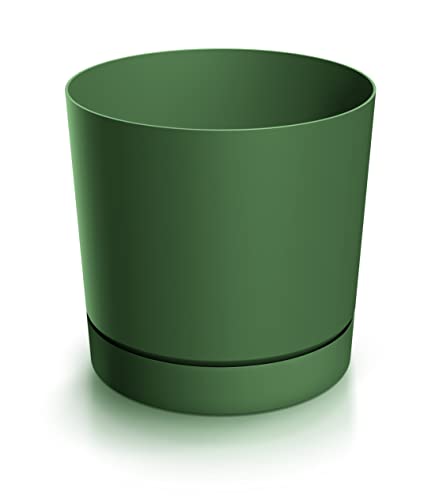 Blumentopf Ø 10 cm, Höhe 10 cm | Übertopf in Eleganter Design aus langlebigem Kunststoff, witterungs- und UV-beständig | Blumentöpfe für stilvolle Garten- und Raumgestaltung | Olivgrün von DIKEL