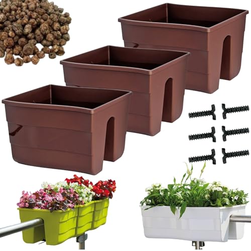 DIKEL Geländerkasten 3 X 29x29x20 cm | Balkonkasten für Balkongeländer mit Blähton für Drainage und Luftzirkulation | Pflanzkasten fördert gesundes Pflanzenwachstum und verhindert Wurzelfäule | Braun DIKEL Geländerkasten 3 X 29x29x20 cm | Balkonkasten für Balkongeländer mit Blähton für Drainage und Luftzirkulation | Pflanzkasten fördert gesundes Pflanzenwachstum und verhindert Wurzelfäule | Braun von DIKEL