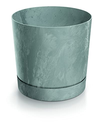 DIKEL Blumentopf Ø 12 cm, Höhe 12 cm | Übertopf in Betonoptik aus langlebigem Kunststoff, witterungs- und UV-beständig | Blumentöpfe für stilvolle Garten- und Raumgestaltung | Beton von DIKEL