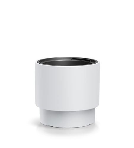DIKEL Blumentopf Ø 29 cm 28 cm hoch | Blumenkübel aus Elegantes witterungsbeständigem Kunststoff | Übertopf ideal für Innen, Balkon oder Garten | Blumentöpfe Groß Durchmesser | Weiß von DIKEL