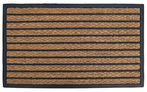 DIKEL Schmutzfangmatte 40x60 cm aus Gummi/Kokos | Fußmatte aus natürlichen Kokosfasern, rutschfest und wetterbeständig | Fussmatte außen ideal für Geschäfte, Büros, Häuser und Wohnungen von DIKEL