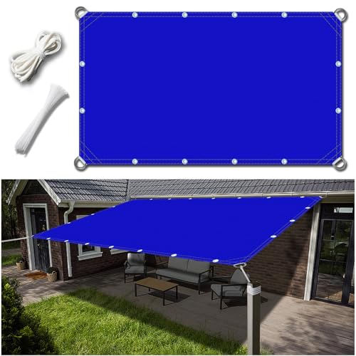 Balkon Sichtschutz Ohne Bohren luftig Regenschutz reißfest Wetterbeständig Schattensegel Rechteckige für Außenbereich Camping(0.6x2.4m, önigsblau) von DIKENI