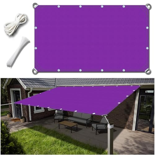 Balkon Sichtschutz UV Schutz Wasserabweisung Wetterschutz Schattentuch TerrassenüBerdachung für Unter Pavilion Sonnendach(2.5x9m, lila) von DIKENI