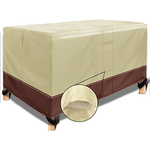 DIKENI Gartenmöbel Abdeckplane 210x110x70cm, Gartenmöbel Abdeckhauben Schutz vor Staub Strapazierfähig Oxford-Gewebe für den Außenbereich,Ecksofa-Abdeckung, Beige+Braun von DIKENI