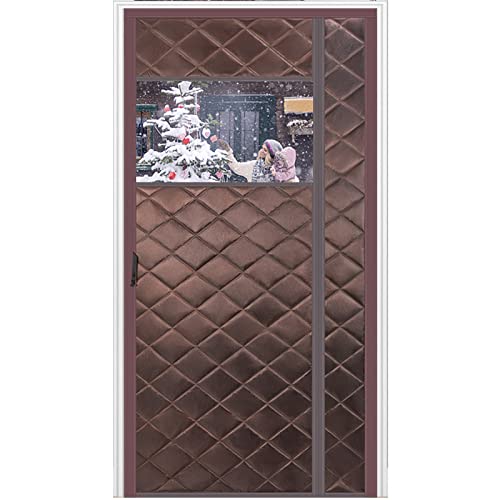 DIKENI Wärmeschutzvorhang Balkontür 100x210cm, Outdoor Hitzebewahrung Thermisch Isolierter Türvorhang neuestes Modell Thermovorhang Haustür für Küche, Braun von DIKENI