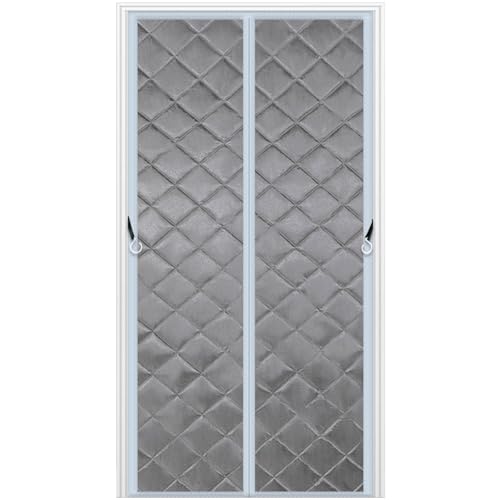 Magnetischer Türvorhang 105x200cm, Hitzebewahrung Panel-isolierung Oxford Haustierfreundlich Heavy Duty Baumwollvorhang für Garage Door,Kinderzimmer, grau von DIKENI