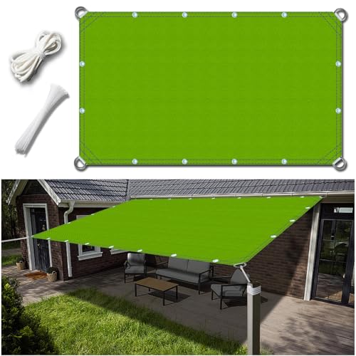 Sonnenschutz Terrasse UV Schutz Sonnenschutz Witterungsbeständig Segel für Beschattung Multifunktions für Carport Garten Outdoor(2x5.5m, Gras-grün) von DIKENI