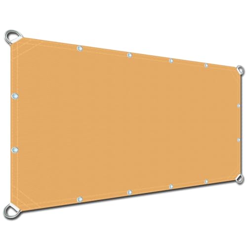 Sonnensegel Leinwand 0.6x4m, UV-Block Sunprotect Wasserdichtes Windschutz Sonnenschutz Netz Nach Mass für Rasen Sandkasten Terrasse strandgelb von DIKENI