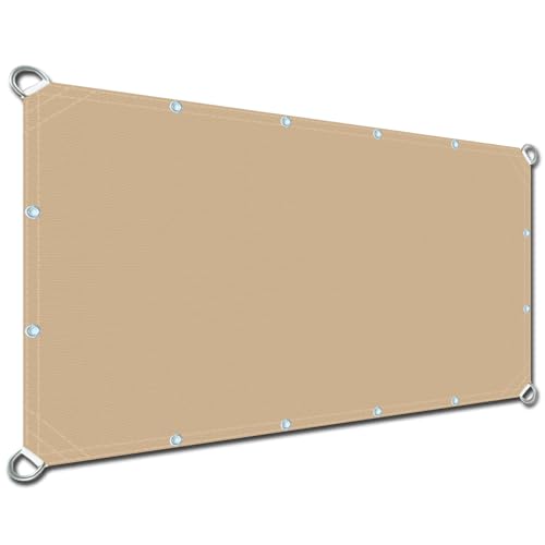 Sonnensegel Quadrat 0.8x3m, UV-Block Sunprotect Wasserdichtes Windschutz Balkonsegel Multifunktions für Schwimmbad Terrassendach Khaki von DIKENI