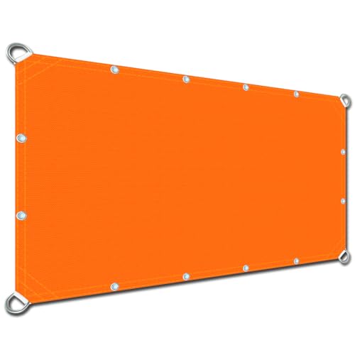 Sonnensegel Quadrat 1.4x3.4m, UV Schutz Wasserundurchlässiges Sichtschutz sichtschutz Garten TerrassenüBerdachung für Schwimmbad Terrassendach orange von DIKENI