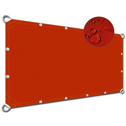 Sonnensegel Wasserdicht Sonnenschutz 2x3m, UV Schutz Wasserundurchlässiges Sichtschutz Sonnenschutznetz inkl Befestigungsseile Und Kabelbinder für Außenbereich Camping Rot von DIKENI