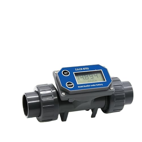 OPFVUJIKX DN15-DN80 Digitaler Turbinendurchflussmesser Elektronischer Durchflussmesser mit LCD-Anzeige PVC-Rohr Flüssiges Wasser for Bewässerungswerkzeuge im Bauernhofgarten(DN50) von DIKKAC