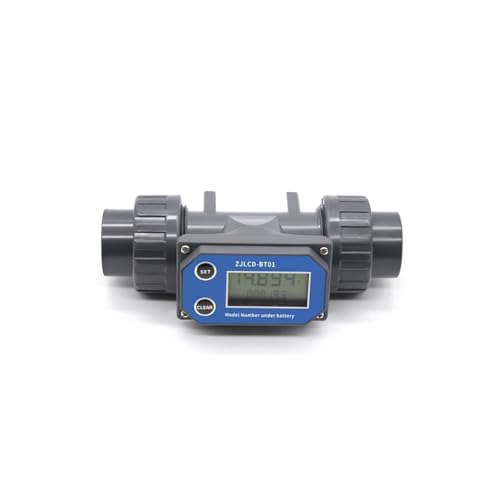 OPFVUJIKX DN25-80 Durchflussmesser, elektronischer Durchflussmesser mit digitaler LCD-Anzeige, ZJLCD-BT01 PVC-Rohr Flüssigwasser for die Bewässerung von Bauernhöfen/Gärten(DN25,Without Cable) von DIKKAC