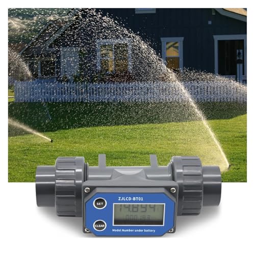 OPFVUJIKX DN25-DN80 Turbinendurchflussmesser, LCD-Digitalanzeige Durchflussmesser PVC-Rohr Flüssigwasser for Bewässerungswerkzeug for Den Bauernhofgarten(DN80 Without Cable) von DIKKAC