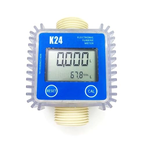 OPFVUJIKX Digitaler K24 Turbinendurchflussmesser 1 Zoll Vertikaler/Horizontaler Durchflussmesser for Dieselöl und Kraftstoff for Chemikalien Flüssigkeitswasser(Blue Vertical) von DIKKAC