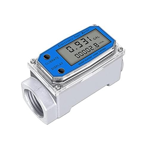 OPFVUJIKX Digitaler Turbinendurchflussmesser 1/1,5/2 Zoll zur Erkennung von Dieselkraftstofftester, NPT-Anzeige, Sensorzähler, Flüssigkeitsdurchflussmesswerkzeuge(1.25inch 32mm) von DIKKAC