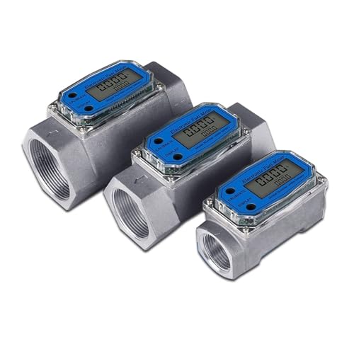OPFVUJIKX Digitaler Turbinendurchflussmesser Durchflussmesser Messgerät PCB Elektronischer Durchflussanzeiger Sensorzähler Benzin Kraftstoff Kerosin Methanol Wasser(1.5 inch) von DIKKAC