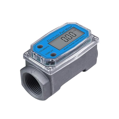 OPFVUJIKX Digitaler Turbinendurchflussmesser Durchflussmesser Messgerät PCB Elektronischer Durchflussanzeiger Sensorzähler Benzin Kraftstoff Kerosin Methanol Wasser 25MM(1.5 inch) von DIKKAC