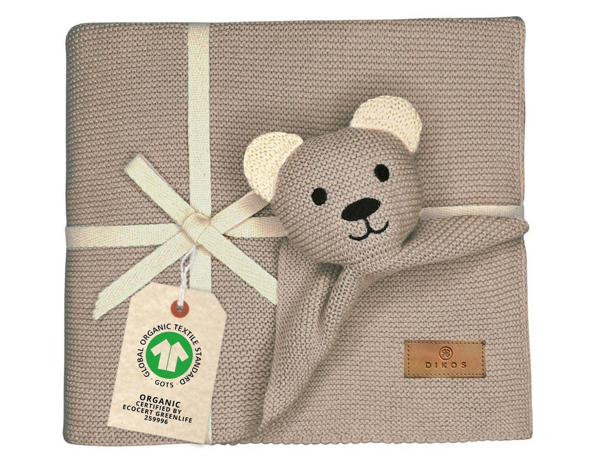 Babydecke DIKOS® Babydecke SCHMUSE-Bär Baby Geschenk Mädchen Junge Geschenkset, DIKOS, Geschenk zur Geburt, PREMIUM Qualität, 100 % BIO Baumwolle, nachhaltig von DIKOS
