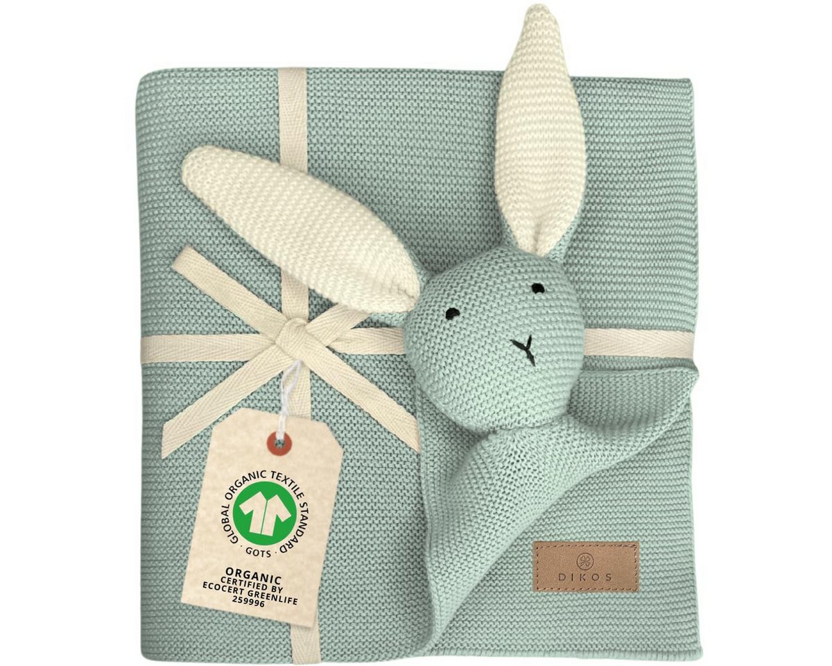 Babydecke DIKOS® Babydecke SCHMUSE-HASE Baby Geschenk Mädchen Junge Geschenkset, DIKOS, Geschenk zur Geburt, PREMIUM Qualität, 100 % BIO Baumwolle, nachhaltig von DIKOS