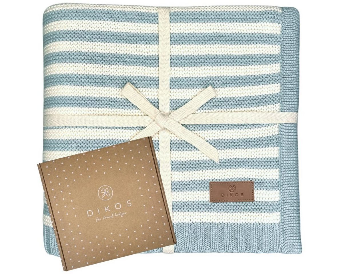 Babydecke DIKOS® Babydecke aus *100%* Bio Baumwolle Strickdecke Erstlingsdecke, DIKOS, PREMIUM Qualität atmungsaktiv, nachhaltig, plastikfrei, kuschelweich von DIKOS