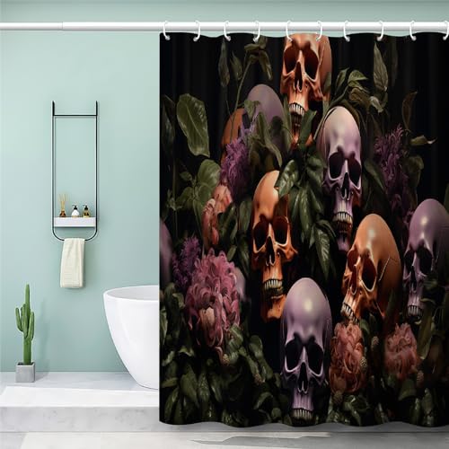 DILANI Anti Schimmel Duschvorhang Skelett 240x200 Erwachsene Duschvorhang Halloween Gothic Wasserdicht Waschbar Polyester Stoff Shower Curtain mit 12 Duschvorhangringe Badewanne Vorhang DILANI Anti Schimmel Duschvorhang Skelett 240x200 Erwachsene Duschvorhang Halloween Gothic Wasserdicht Waschbar Polyester Stoff Shower Curtain mit 12 Duschvorhangringe Badewanne Vorhang von DILANI