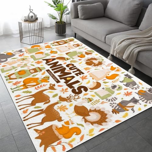 DILANI Cartoon-Tiere Kurzflor Teppich Matten rutschfeste FußMatte Kinderteppich Modern 3D Niedlich Kinder Spielteppiche FüR Schlafzimmer Flur Wohnzimmer Boden Teppich 120x160 cm von DILANI