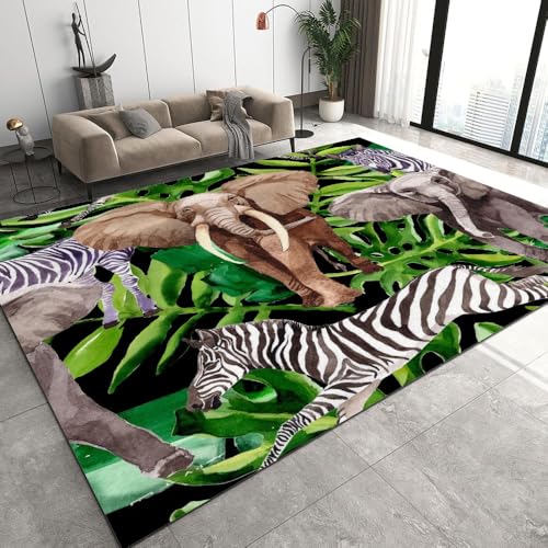 DILANI Elefant Kurzflor Teppich Matten rutschfeste FußMatte Kinderteppich Modern 3D Afrika Tiere Kinder Spielteppiche FüR Schlafzimmer Flur Wohnzimmer Boden Teppich 140x200 cm DILANI Elefant Kurzflor Teppich Matten rutschfeste FußMatte Kinderteppich Modern 3D Afrika Tiere Kinder Spielteppiche FüR Schlafzimmer Flur Wohnzimmer Boden Teppich 140x200 cm von DILANI
