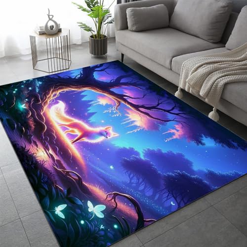 DILANI Fuchs Kurzflor Teppich Matten rutschfeste FußMatte Kinderteppich Modern 3D Waldtiere Kinder Spielteppiche FüR Schlafzimmer Flur Wohnzimmer Boden Teppich 120x160 cm DILANI Fuchs Kurzflor Teppich Matten rutschfeste FußMatte Kinderteppich Modern 3D Waldtiere Kinder Spielteppiche FüR Schlafzimmer Flur Wohnzimmer Boden Teppich 120x160 cm von DILANI
