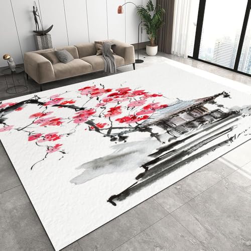 DILANI Japanische Kirschblüten Kurzflor Teppich Matten rutschfeste FußMatte Kinderteppich Modern 3D Landschaft Kinder Spielteppiche FüR Schlafzimmer Flur Wohnzimmer Boden Teppich 60x90 cm DILANI Japanische Kirschblüten Kurzflor Teppich Matten rutschfeste FußMatte Kinderteppich Modern 3D Landschaft Kinder Spielteppiche FüR Schlafzimmer Flur Wohnzimmer Boden Teppich 60x90 cm von DILANI