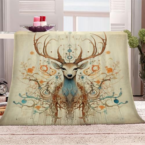 DILANI Kuscheldecken Flauschig REH 3D Drucken Microfaser Flauschig Flanell Decke 100x130 Tier Winter Weich Wohndecke Kuscheldecke Schlafdecke Plüschdecke Pelzdecke Couchdecke von DILANI