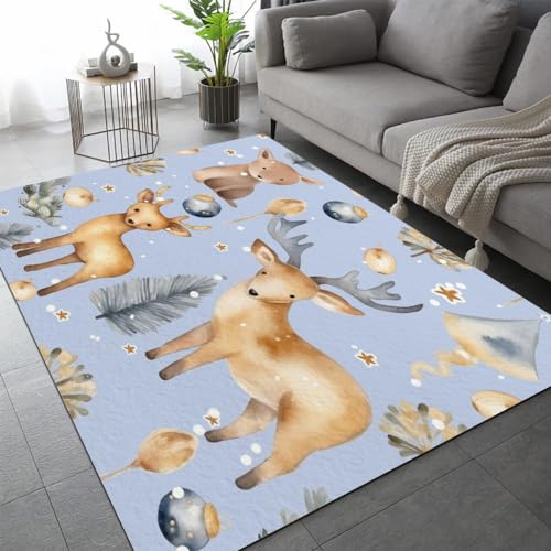 DILANI REH Süß Kurzflor Teppich Matten rutschfeste FußMatte Kinderteppich Modern 3D Cartoon-Tiere Kinder Spielteppiche FüR Schlafzimmer Flur Wohnzimmer Boden Teppich 60x90 cm von DILANI