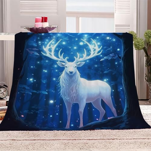 Kuscheldecke 100x130 REH Warm Winter Flauschige Flanelldecke,Weich Bequem Wohndecke,Sofadecke Tiere Schnee 3D-Digitaldruck Kuscheldecke Für Kinder Erwachsene Geschenk von DILANI