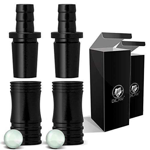 DILAW® Shisha Aluminium Schlauchadapter 18/8 Schliff Set 2-teilig Universal Hookah Wasserpfeife Alu Manyak,Opal,Vatos Menge: 2er Pack, Farbe: Black von DILAW