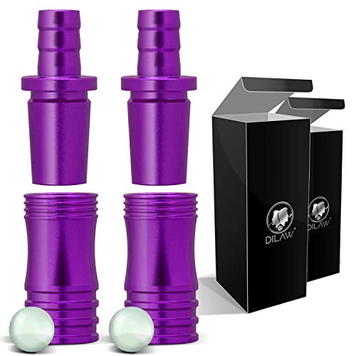 DILAW® Shisha Aluminium Schlauchadapter 18/8 Schliff Set 2-teilig Universal Hookah Wasserpfeife Alu Manyak,Opal,Vatos Menge: 2er Pack, Farbe: Violett von DILAW