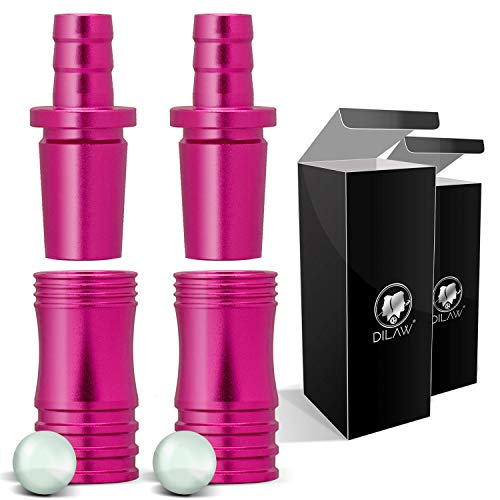 DILAW® Shisha Aluminium Schlauchadapter 18/8 Schliff Set 2-teilig Universal Hookah Wasserpfeife Alu Manyak,Opal,Vatos Menge: 2r Pack, Farbe: Pink von DILAW