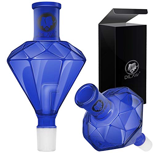 DILAW® Shisha Diamant Molassefänger Totenkopf (aus Glas für (Schliff 18/8) - Wasserpfeife, Vorkühler-Aufsatz Skull Wasserpfeife, Blau von DILAW