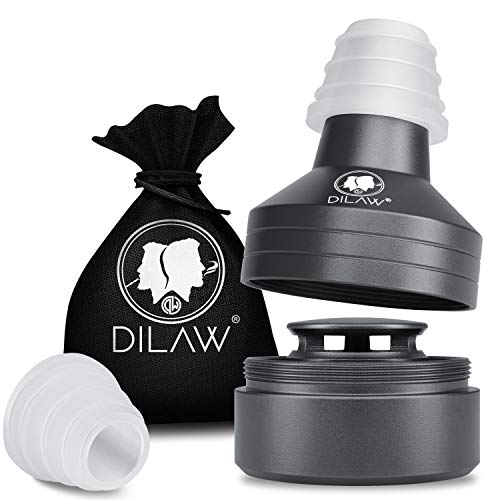 DILAW® Shisha ECO Molassefänger mit Gewinde - Universal aus Aluminium mit Adapter, Vorkühler-Aufsatz passt Universell für alle Shishas, 18er Schliff Einfach auf den Kopfadapter stecken, Grau von DILAW
